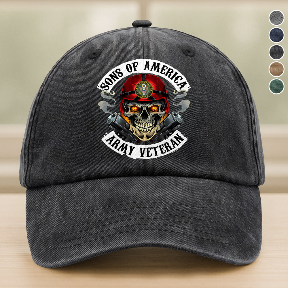 Sons/Daughters Of America US Army Veteran - Personalized Washed Denim Baseball Cap For Soldier CH07 896464