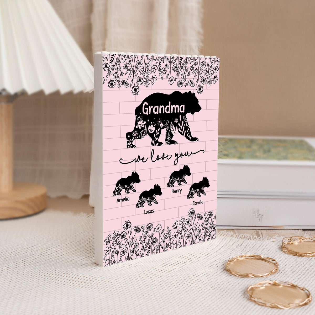 Personalized Floral Mama Bear Building Brick Blocks Mother's Day Gift HA75 920652