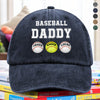Baseball Dad - Personalized Washed Denim Baseball Cap TH10 896163