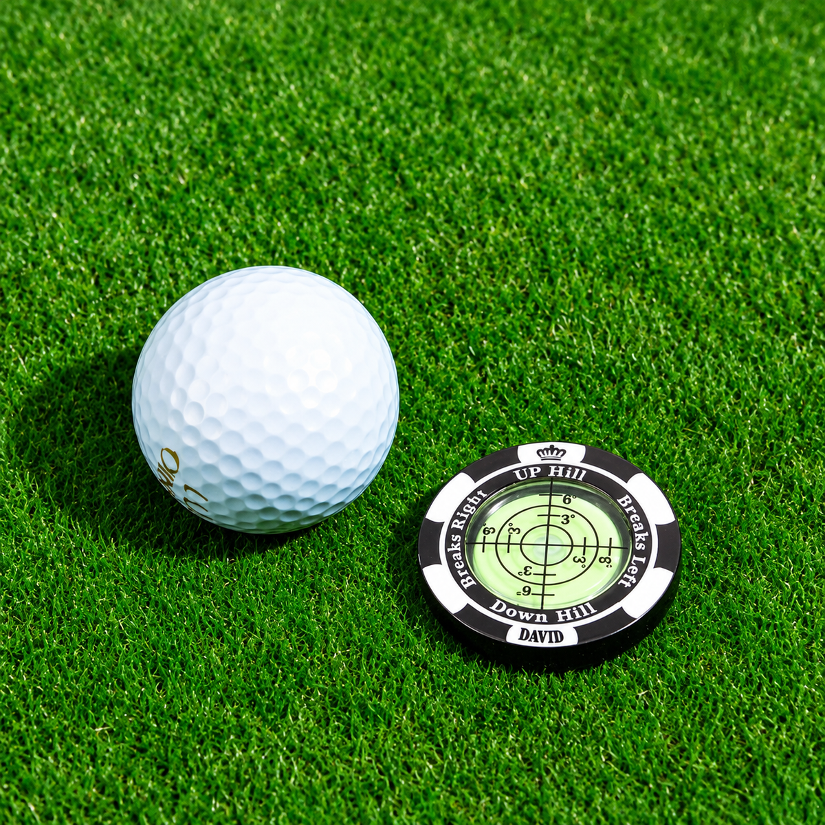 Personalized Golf Ball Marker with Green Reading Aid, High Precision Slope Reader, Golf Accessories HA75 922184