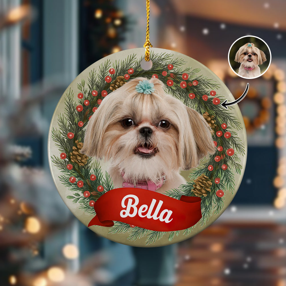 Custom Photo Dog Personalized Ceramic Ornament Christmas Gift For Dog Lovers HA75 897044
