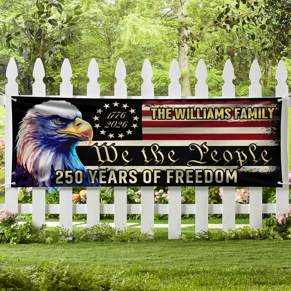 America 250th Anniversary Fence Banner We The People Patriotic Banner HA75 898784