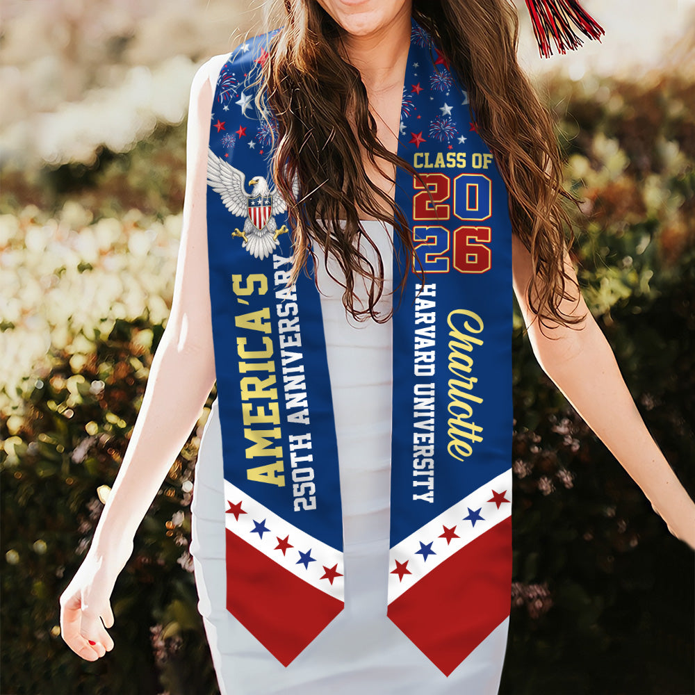 Graduating in America’s 250th Anniversary Stoles Personalized Class of 2026 Sash CH07 910316