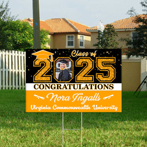 Custom Photo Congratulations Class Of 2025 Graduation Yard Sign HO82 893460