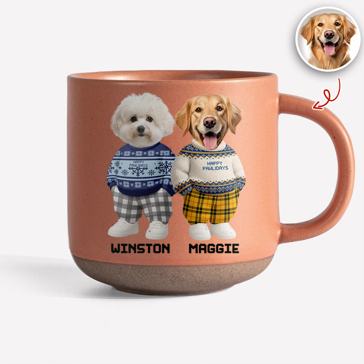 Custom Photo Dog Cat Xmas Clothes Christmas Pottery Mug For Dog Cat Lovers CH07 899316
