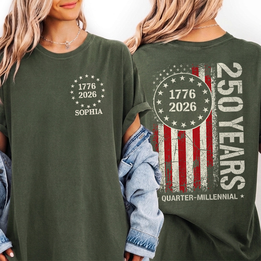 250 Years Anniversary, 1776–2026 USA, Patriotic American Flag, 4th of July Back & Front Shirt TH10 169381