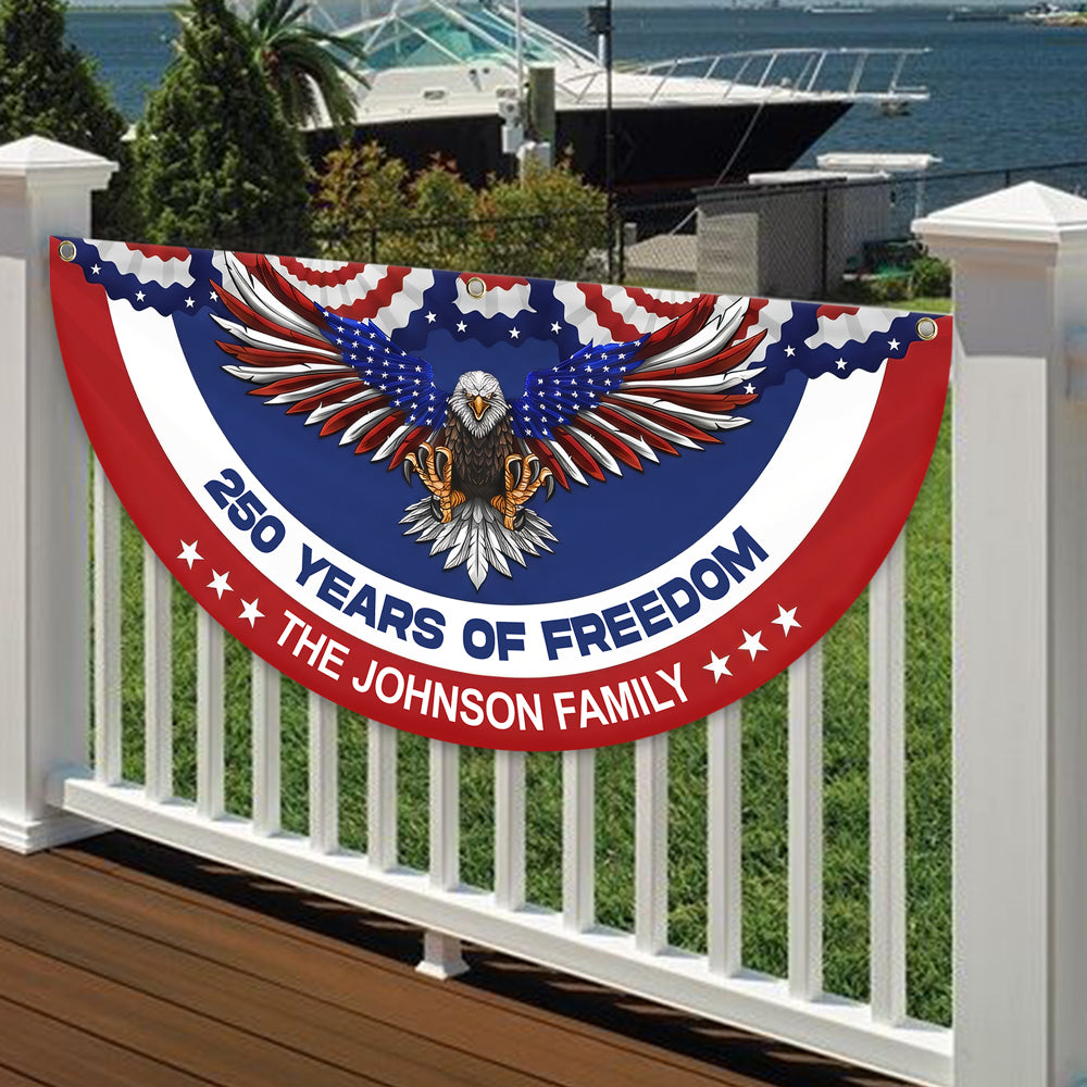Custom Family Name 250 Years Of Freedom Non-Pleated Fan Flag HO82 901332