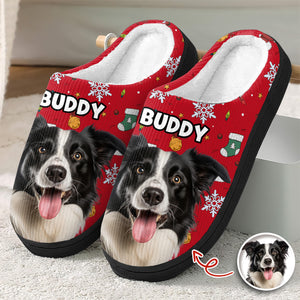 Custom Photo Dog Personalized Slippers Christmas Gift For Pet Owners HA75 897826