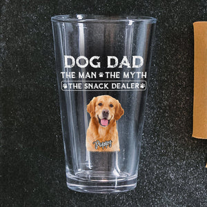 Custom Photo Dog Dad The Man The Myth The Snack Dealer Beer Glass CH07 895906