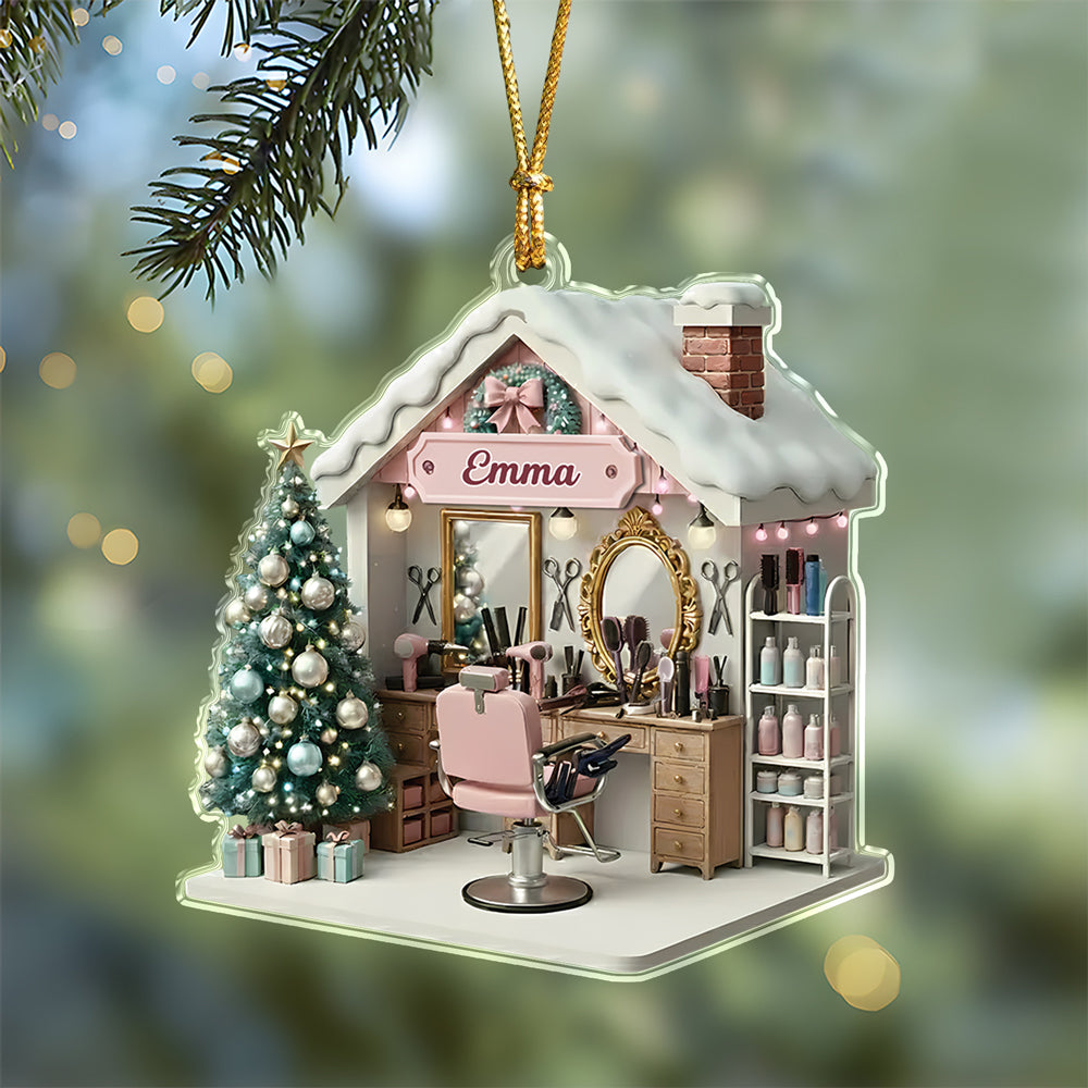 Personalized Custom Name Hair Salon Acrylic Ornament TH10 896823