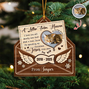 Custom Cat Photo A Letter From Heaven Sympathy Memorial Wooden Ornament LM32 895891