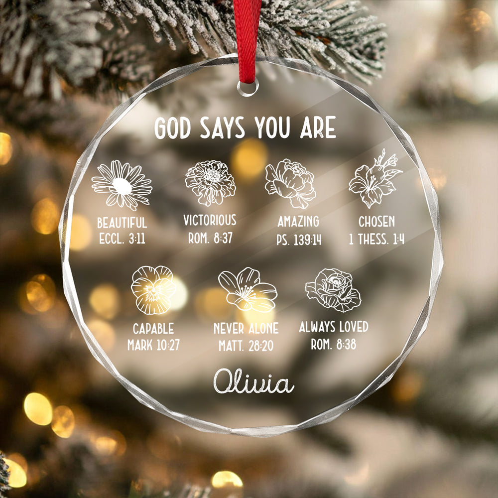 Personalized God Says You Are Glass Circle Ornament Gift For Christmas TH10 894799