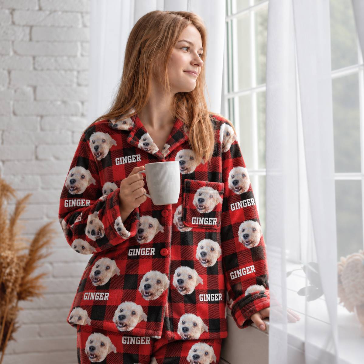 Custom Photo Name Dog Cat Fluffy Loungewear - Christmas Gift For Pet Lovers HO82 903810