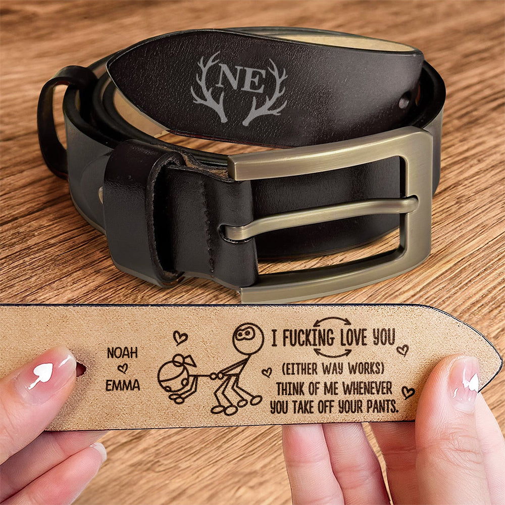 Custom Couple Name I F*cking Love You Funny Belt Naughty Valentine Gift CH07 910100