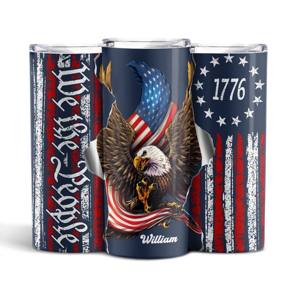Personalized We The People American 250 Eagle Flag Skinny Tumbler LM32 899097
