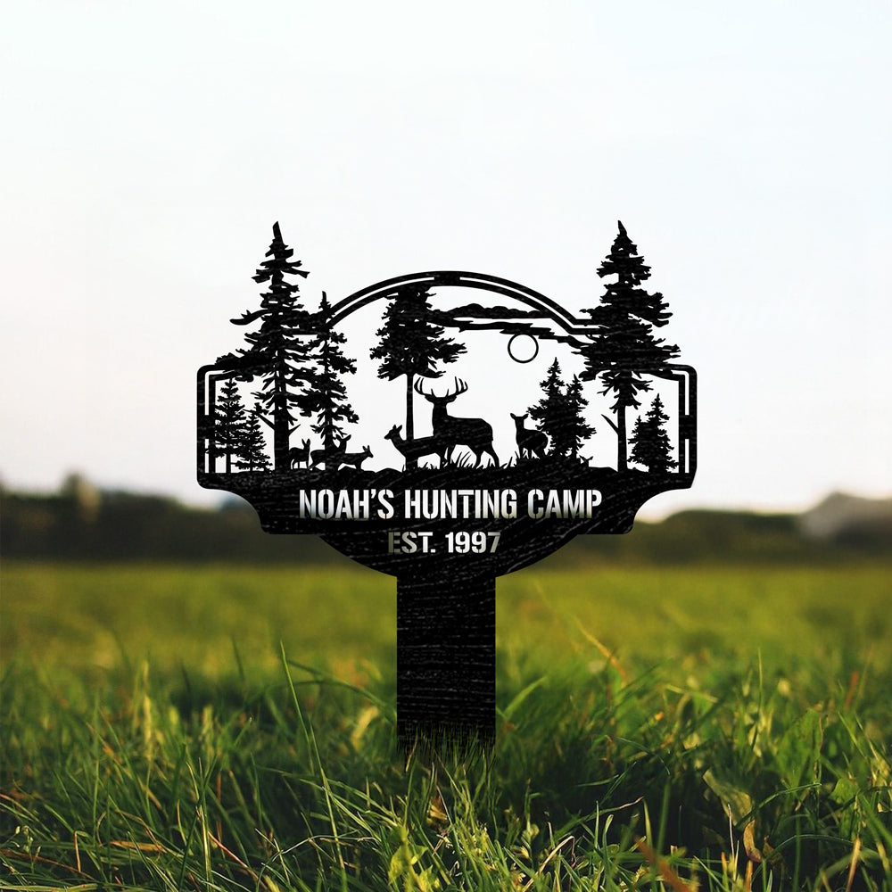 Custom Name Deer Forest Personalized Garden Stake HA75 920030