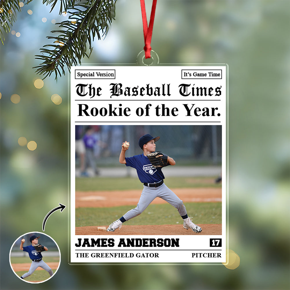 Custom Photo The Baseball Times Acrylic Ornament HA75 897212