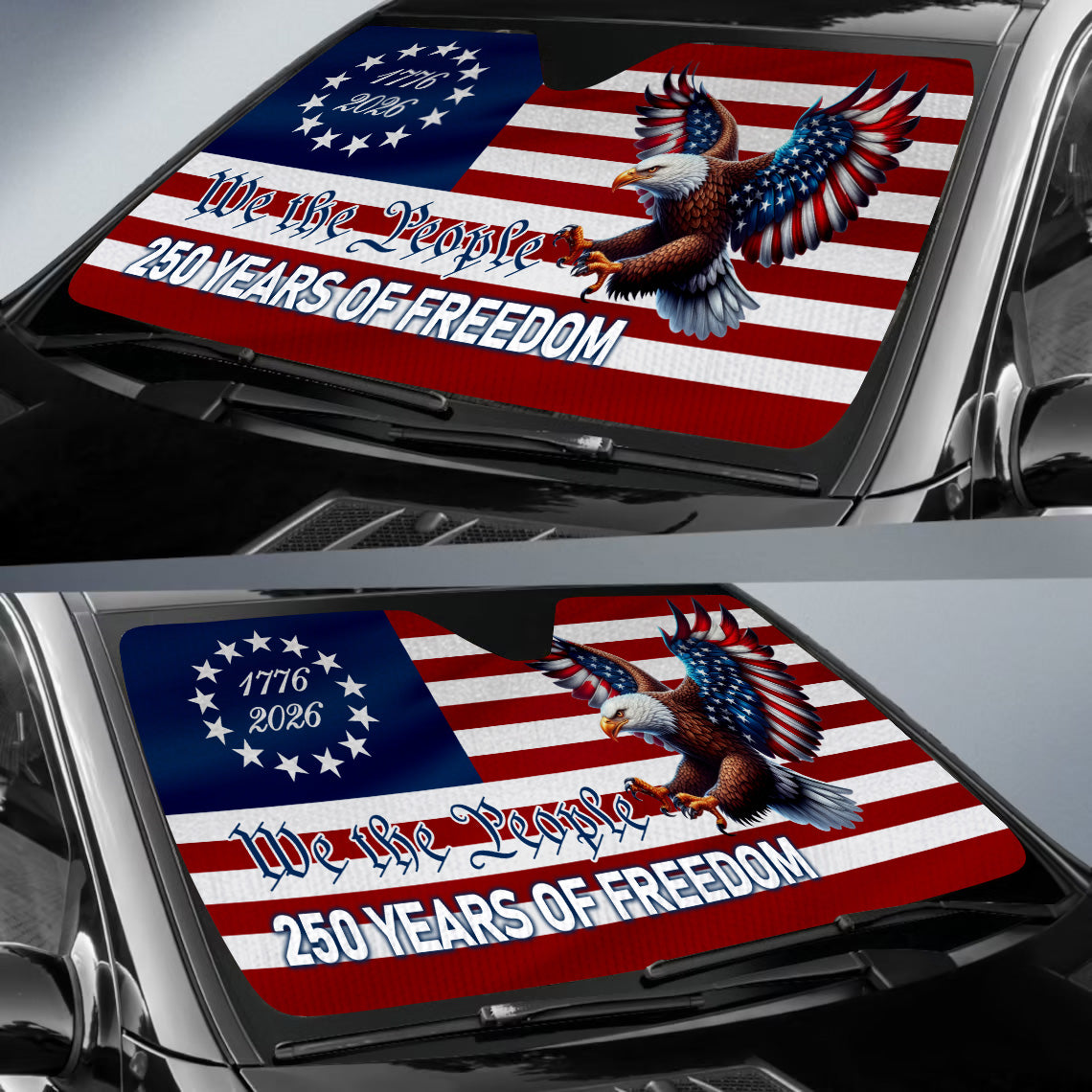 Custom Family Name We The People America 250 Years Car Sunshade TH10 898427