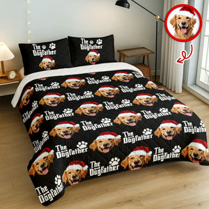 Custom Puppy Photo The Dog Father with Pawprints - Quilt Bedding Set LM32 897275