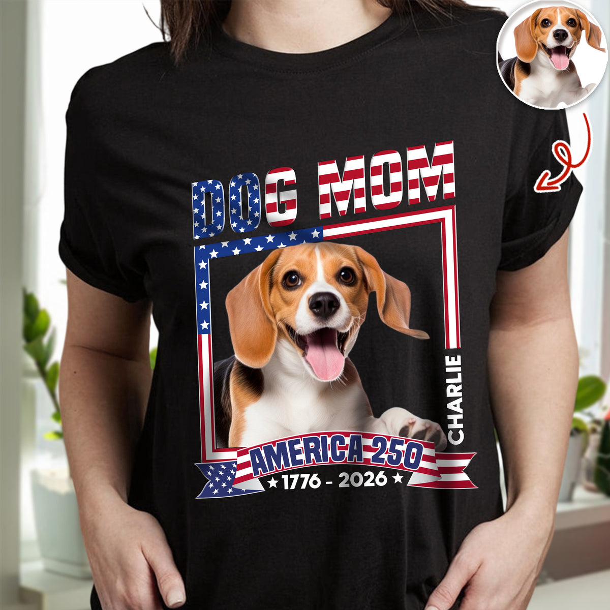 Custom Dog Photo Dog Mom America 250 Shirt Gift For Dog Owner LM32 899131