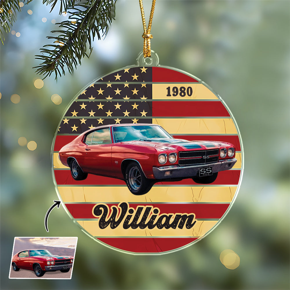 Custom Photo Vintage Retro Car Acrylic Ornament HA75 897274