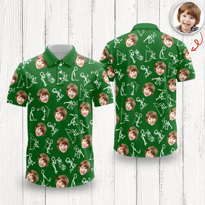 Custom Funny Face Minimalist Golf Pose Polo Shirt Gift For Golfer, Golf Lovers LM32 897617