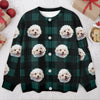 Custom Dog Face Photo With Christmas Pattern Ugly Cardigan CH07 899822
