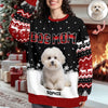 Custom Photo - Dog Mom Dog Dad Christmas Pattern Ugly Sweater Christmas Gift HA75 897568