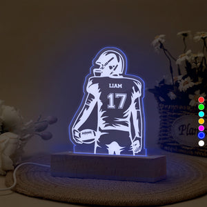 Personalized Football Player LED Night Light Football Team Gift CH07 899460