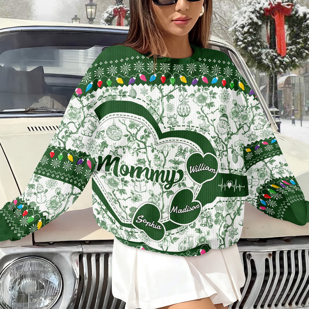 Grandma Mom Toile De Jouy - Personalized Ugly Sweater CH07 896638