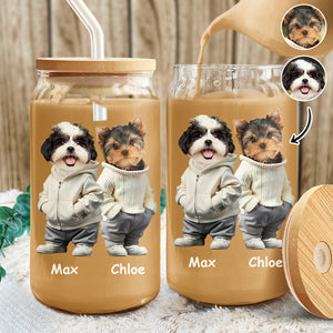 Custom Photo And Name Dog Glass Can For Dog Pet Lovers CH07 895340