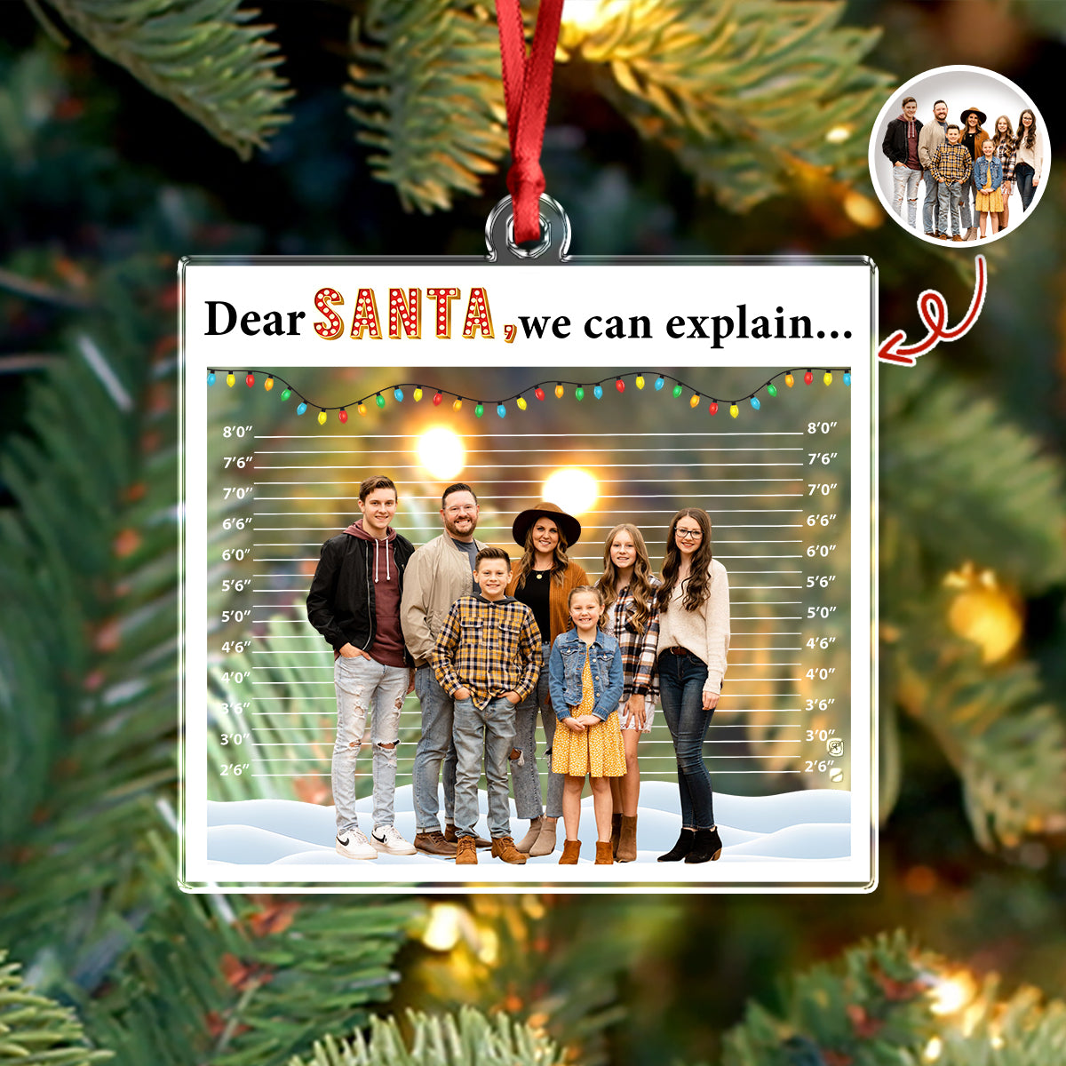 Custom Photo Dear Santa, We Can Explain - Personalized Acrylic Ornament Gift For For Family, Kids, Friends LM32 895789