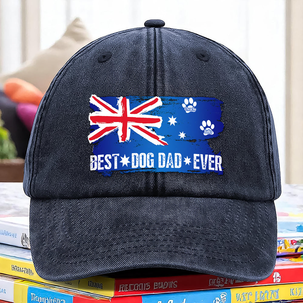 Best Dog Dad Ever Personalized Washed Denim Baseball Cap TH10 894177