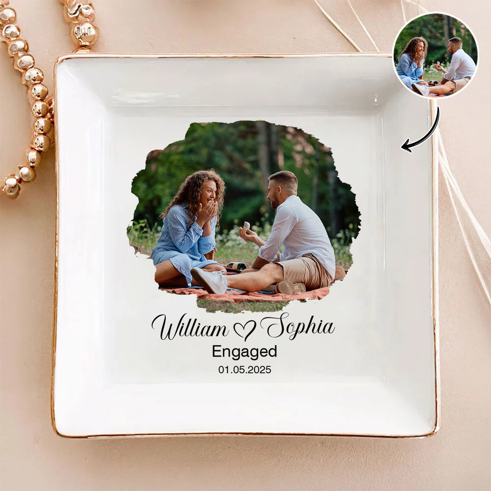 Custom Couple Photo For Engaged Ring Dish TH10 896969