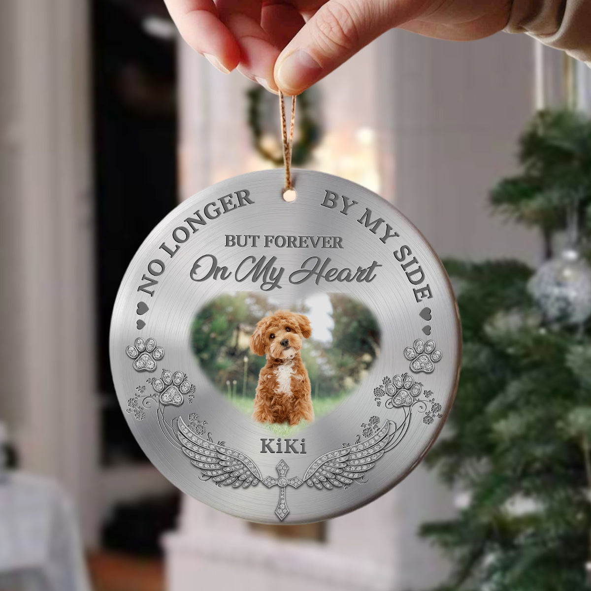 Custom Photo Pet Christmas Memorial Sympathy Ceramic Ornament Gifts For Pet Lovers LM32 893897