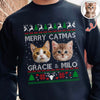 Custom Cat Photo Ugly Christmas Sweatshirt For Cat Lovers TH10 896379