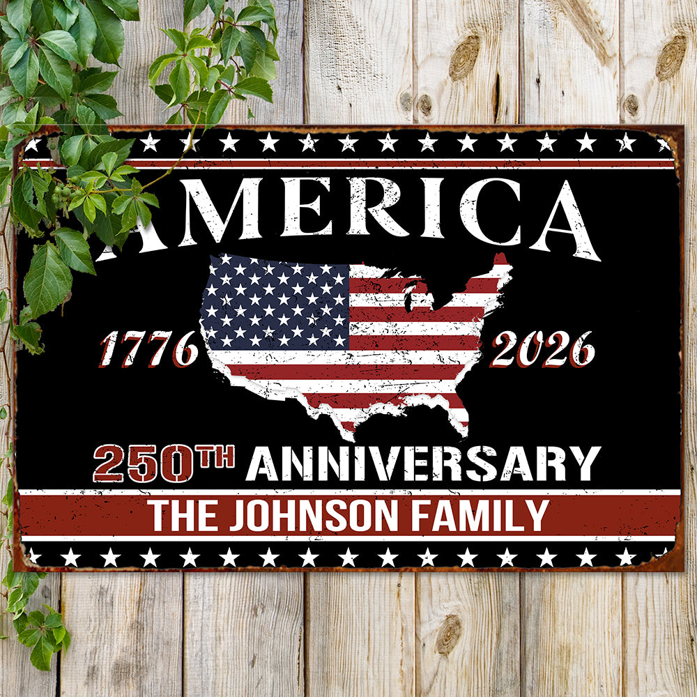 Personalized Family Name America 250th Anniversary Metal Sign TH10 898463