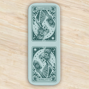 Floral Skeleton Read Till Death - Personalized Leather Magnetic Bookmark CH07 899534