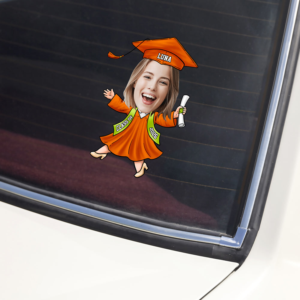 Custom Funny Face Class of 2026 Graduation Car Window Decal Sticker HA75 898824