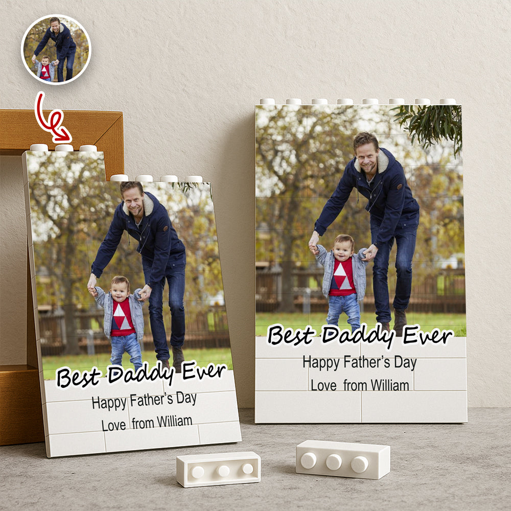 Custom Photo Best Daddy Ever Building Brick Blocks, Father's Day Gift TH10 898847