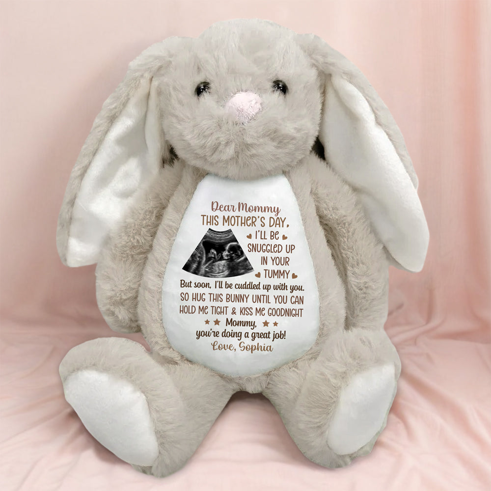 Personalized Ultrasound Photo Mother's Day Bunny Gift From The Bump for Pregnant Mom CH07 910896