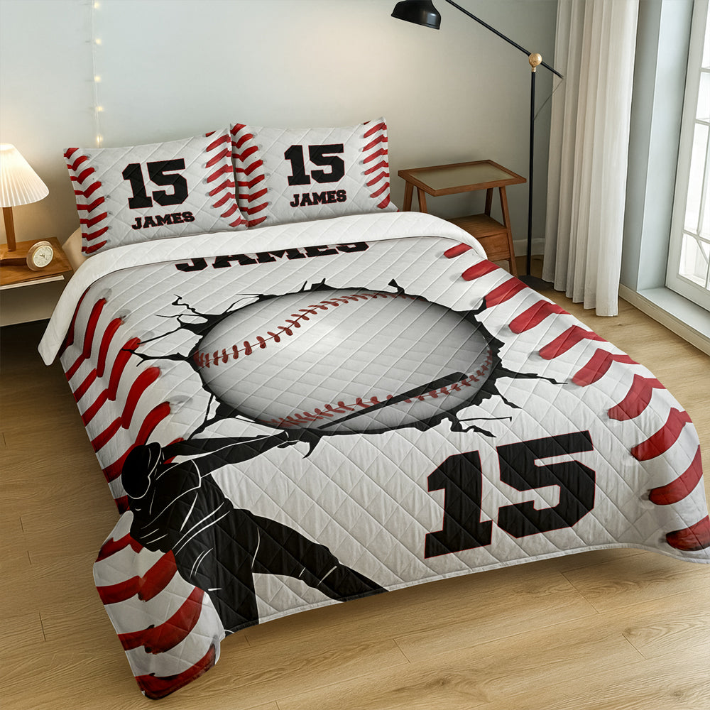 Custom Name And Number - Personalized Quilt Bedding Set For Baseball Lovers TH10 896695