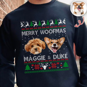 Custom Dog Photo Ugly Christmas Sweatshirt For Dog Lovers TH10 896219