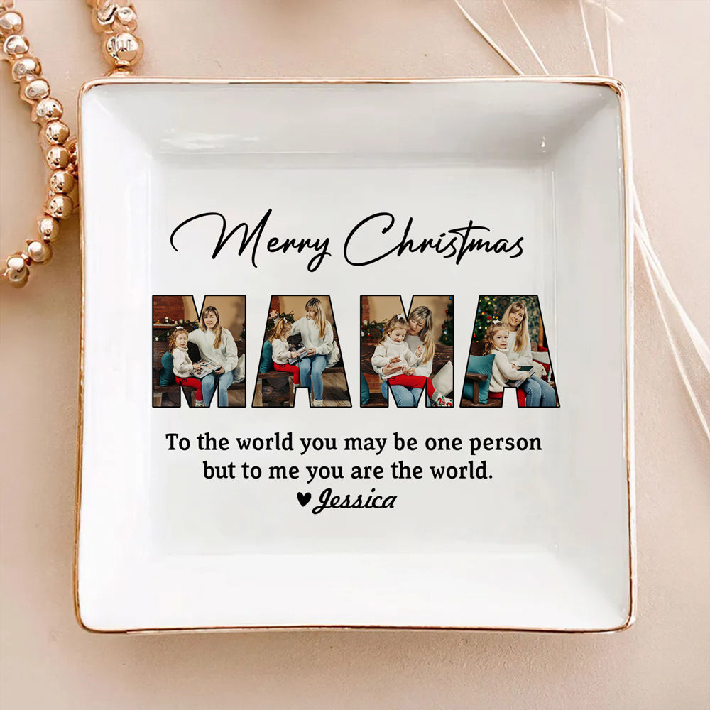 Custom Photo Merry Christmas To Mom Jewelry Dish CH07 899882