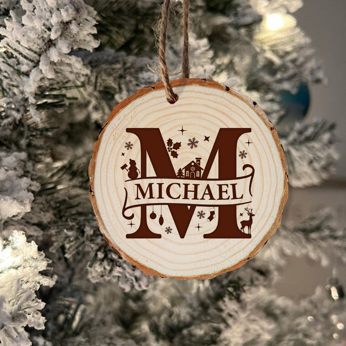 Custom Name Christmas Wood Slice Christmas Ornament Christmas Tree Decoration CH07 899268