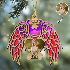 Custom Dog Photo You Were My Angel Memorial 2 Layers Wooden Ornament LM32 895875