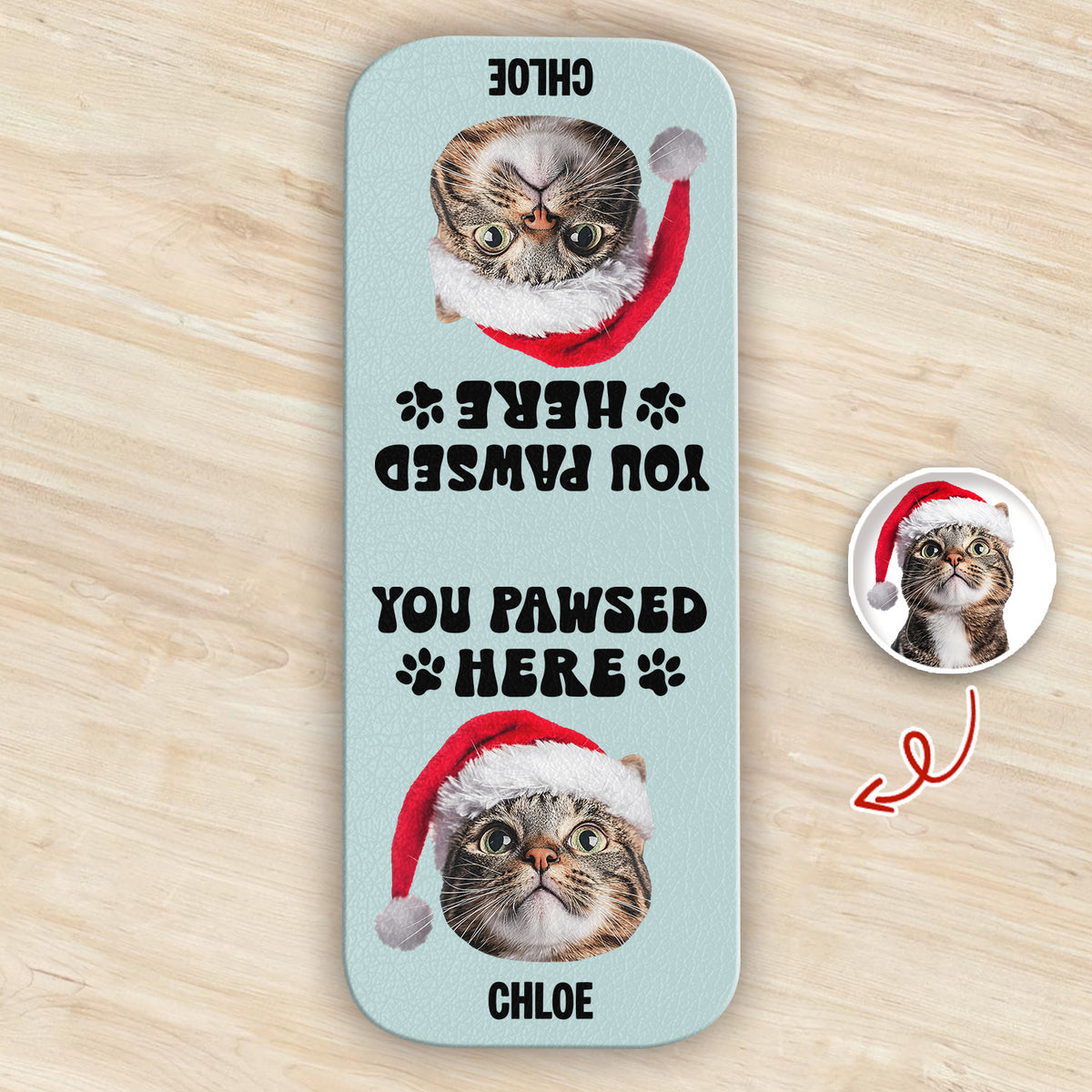 You Pawsed Here Custom Cat Photo Leather Magnetic Bookmark For Book Lovers, Cat Lovers CH07 899568