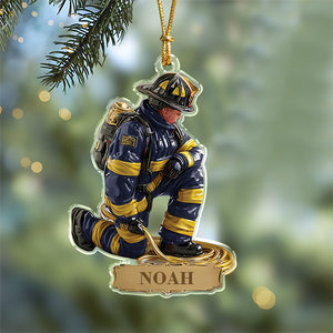 Personalized Name Proud Of Firefighter Christmas Acrylic Ornament LM32 897215