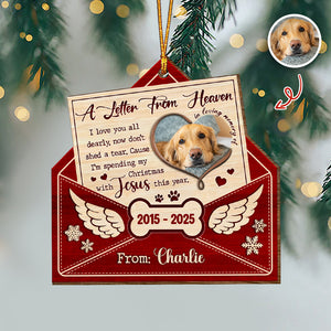Custom Dog Photo A Letter From Heaven Sympathy Memorial Wooden Ornament LM32 895889