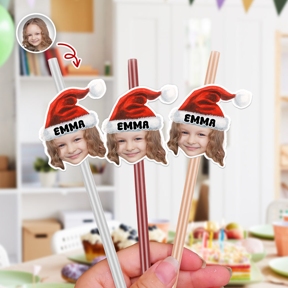 Custom Photo Christmas Party Colorful Straws LM32 895535